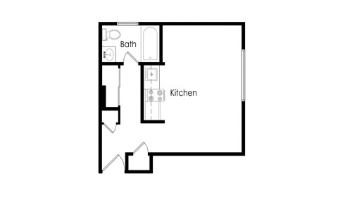 a floor plan of a studio apartment